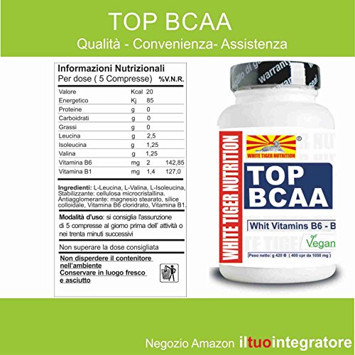 BCAA Aminoácidos Ramificados 2: 1: 1. | 200 Comprimidos 270 gr | con Vitaminas B6 y B1 Aumento de Masa Muscular Recuperación Valina Leucina Isoleucina Suplementos Ciclismo Bodybuilding