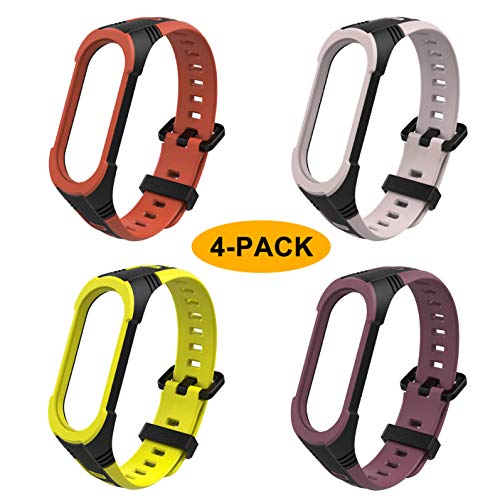 BDIG Pulsera Correas para Xiaomi Mi Band 5 Mi Band 4/3, Colorido Suave Silicona Reloj Recambio Brazalete Impermeable Correa para Mi Band 5 Mi Band 4 Mi Band 3