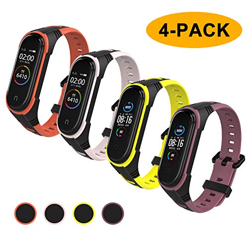 BDIG Pulsera Correas para Xiaomi Mi Band 5 Mi Band 4/3, Colorido Suave Silicona Reloj Recambio Brazalete Impermeable Correa para Mi Band 5 Mi Band 4 Mi Band 3