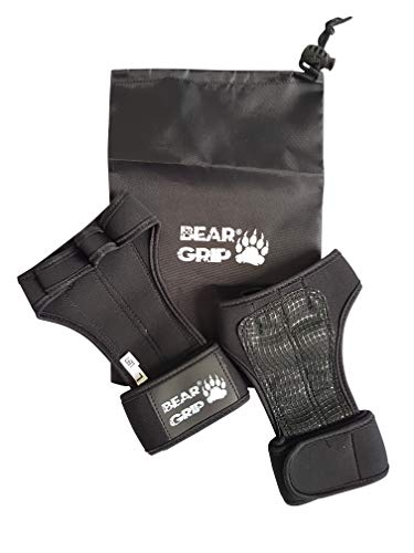 Bear Grip - Guantes de entrenamiento abiertos para crossfit, culturismo, callisthenics, levantamiento de pesas, color negro, tamaño medium