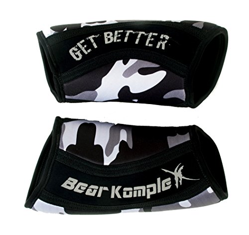 Bear KompleX #1 Knee Sleeves (Sold AS A Pair of 2) Compression and Support for Weightlifting, and Powerlifting -7mm Neoprene Sleeve for The Best Squats - Both Women & Men - by, Black Camo 7mm M