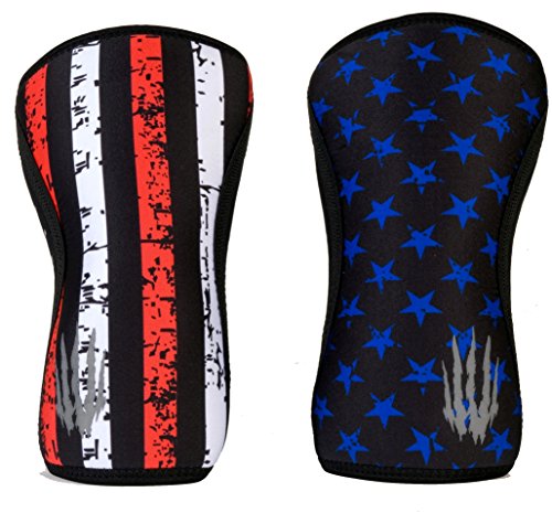 Bear KompleX #1 Knee Sleeves (Sold AS A Pair of 2) Compression and Support for Weightlifting, Powerlifting and Crossfit - 5mm Neoprene Sleeve for The Best Squats - Both Women & Men - by, Stars 5mm M