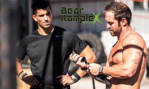 Bear KompleX 2 Hole Gymnastics Grips Are Great for WODs, pullups, Weight Lifting, Chin ups, Cross Training, Exercise, Kettlebells, and More. Protect Your Palms from Rips and tears! LRG 2hole Grey