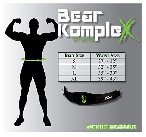 Bear KompleX 4" STRAIGHT Weightlifting belt for Powerlifting, Squats, Weight Training and more. Low profile velcro with super firm back for maximum stability & exceptional comfort. Easily Adjustable