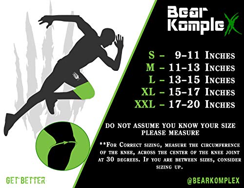 Bear KompleX Best Knee Sleeves (Sold AS A Pair of 2) Compression and Support for Weightlifting, and Powerlifting - 5mm Neoprene Sleeve for The Best Squats - Both Women & Men - by, Black Camo 5mm M