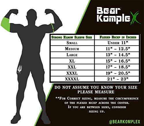 Bear KompleX Elbow Sleeves (Sold AS A Pair of 2) for Weightlifting, Powerlifting, Wrestling, Strongman, Bench Press, Cross Fitness, More. Compression Sleeves Come in 5mm Thickness Elbow BLK XXXXL