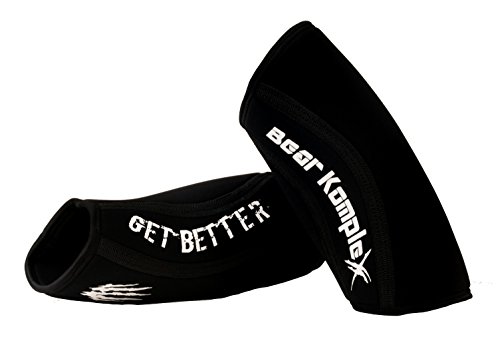 Bear KompleX Knee Sleeves (SOLD AS A PAIR of 2) Cross fitness, Weightlifting, Powerlifting, Squats, and more. Neoprene training sleeves come in 5mm and 7mm thickness and multiple colors, BLACK 7mm MED
