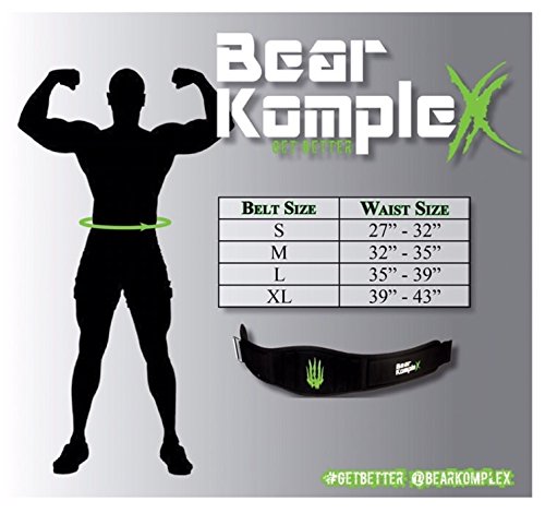 Bear KompleX Weighlifting Belt for Powerlifting, Crossfit, Squats, Weight Training and More. Low Profile Velcro with Super Firm Back for Maximum Stability and Exceptional Comfort. Easily Adjustable