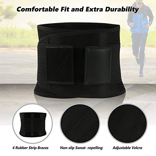 Bearbro Faja Reductora Adelgazante Hombre Neopreno,Faja Lumbar de Trabajo Ajustable Ayuda a Reducir Cintura y Abdomen,Cinturón Transpirable Cintura, Talla Única (Negro)