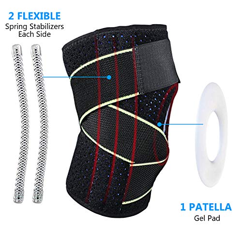 Bearbro Rodillera de Neopreno, Rodillera Menisco Ligamento Deportiva Ajustable Protector para Deportes, Correr, Levantamiento de Pesas, Entrenamiento Mujeres y Hombres