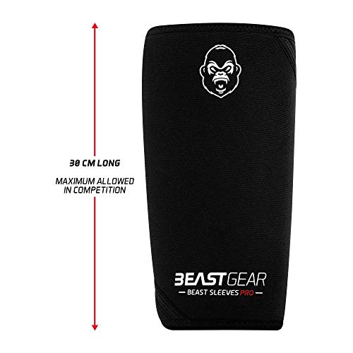 Beast Gear Beast Sleeves Pro – rodilleras de compresión de neopreno de 7 mm para apoyo y protección Levantamiento de pesas, crossfit, levantamiento de potencia, más fuerte sentadillas