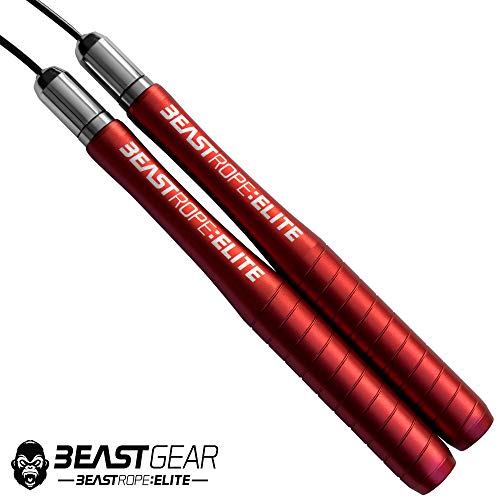 Beast Gear Cuerda Saltar Beast Rope Elite - Comba Crossfit Boxeo MMA HIIT Saltos Dobles - Comba Velocidad de Aluminio de Alta Calidad Ideal para Fitness tus Entrenamientos Metcon y Quema Grasa