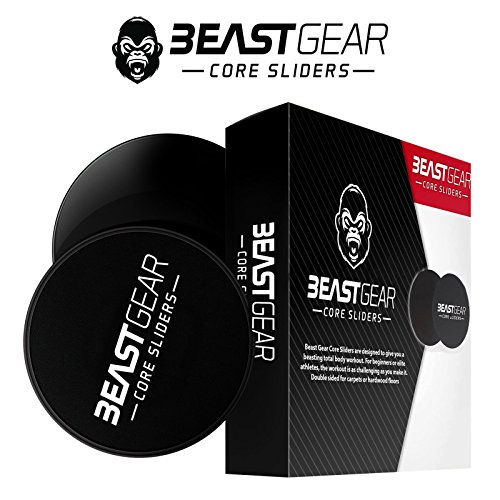 Beast Gear - Discos Deslizantes para Abdominales – Discos Doble Cara Deslizantes para Ejercicios de Abdominales– para Moquetas y Solería