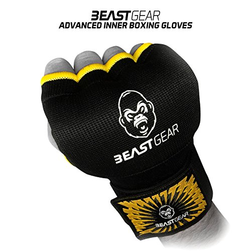 Beast Gear Guantes Boxeo Gel – Manoplas Boxeo Deportes de Combate, MMA, Muay Thai, Artes Marciales - Small