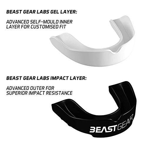 Beast Gear - Protector Bucal Boxeo/Protector de Encía 'Beast Guard' - para Boxeo, MMA, Rugby, Muay Thai, Hockey, Judo, Karate, Artes Marciales y Todos los Deportes de Contacto