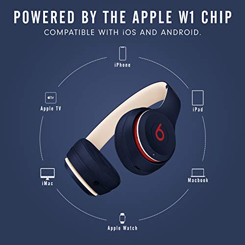 Beats Solo3 Wireless - Auriculares supraaurales - Chip Apple W1, Bluetooth de Clase 1, 40 horas de sonido ininterrumpido - Marino Club