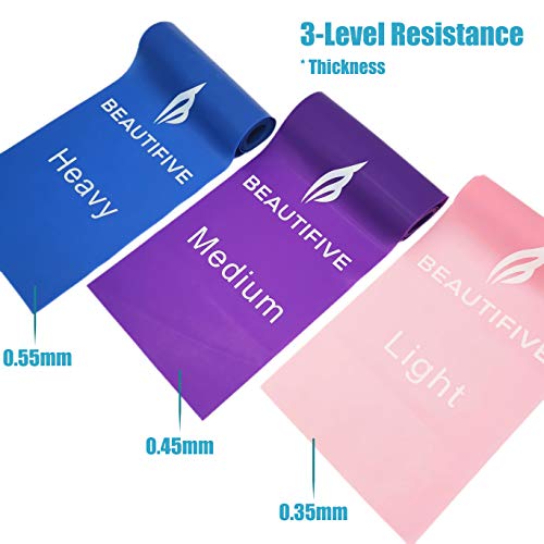 Beautifive Gomas Elasticas Fitness, Juego de 3 Mini Bandas Elasticas de Resistencia, Cintas Elasticas Musculacion para Fisioterapia, Rehabilitación, Yoga, Pilates y Entrenamiento de Fuerza