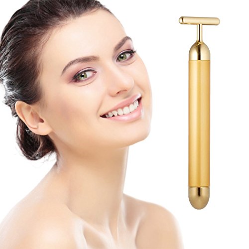 Beauty Bar 24k Golden Pulse Masajeador Facial, Pluma Masajeadora Masajeador Facial Electrico Gold Sculpting Bar