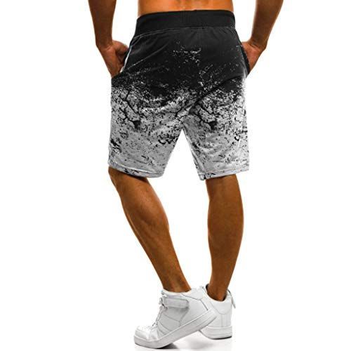 beautyjourney Shorts Deportivos para Hombres Pantalones Cortos de Entrenamiento gradiente Pantalones Cortos de Fitness de Verano con Basculador Shorts Holgados de Surf en la Playa