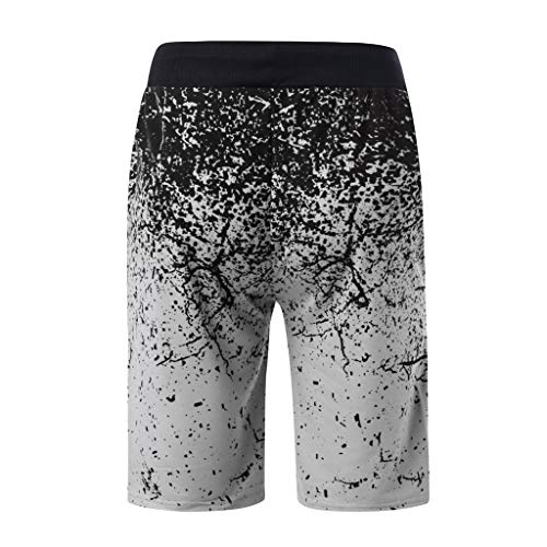 beautyjourney Shorts Deportivos para Hombres Pantalones Cortos de Entrenamiento gradiente Pantalones Cortos de Fitness de Verano con Basculador Shorts Holgados de Surf en la Playa