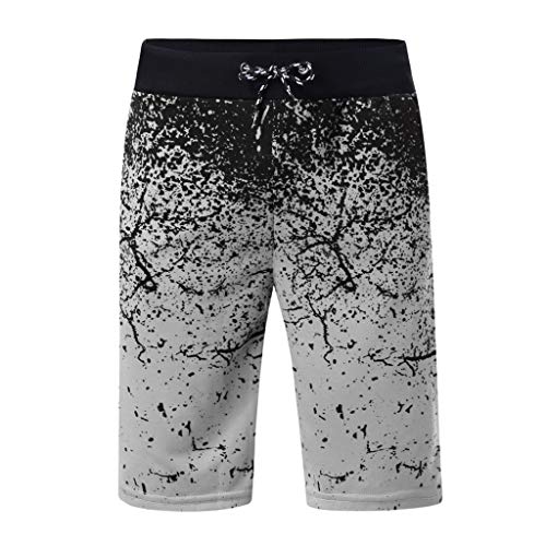 beautyjourney Shorts Deportivos para Hombres Pantalones Cortos de Entrenamiento gradiente Pantalones Cortos de Fitness de Verano con Basculador Shorts Holgados de Surf en la Playa