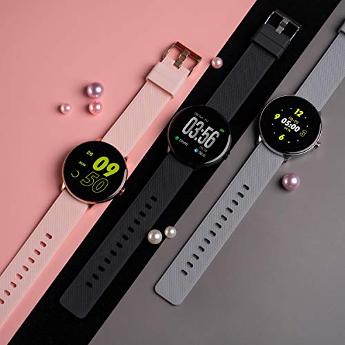 Bebinca Smartwatch Reloj Inteligente con Cronómetro, Pulsera Actividad para Deporte,Reloj de Fitness con Podómetro Hombre Mujer Niños para Samsung Huawei iPhone + 1 Correa de Metal(Rosa)