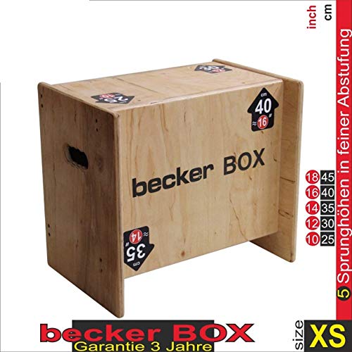 Becker-Sport Germany Becker Box XS - Primero en el mundo, CAJA 5 en 1, (BSG 28951) caja plyo única con 5 alturas de salto