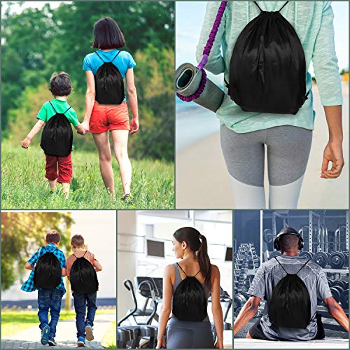 BELLE VOUS Mochila Cordones (12 Piezas) - 42cm x 35cm Bolsa con Cuerdas Unisex Gimnasio Deportiva para Hombres y Mujeres, Chicas y Chicos - Bolsa de Gimnasia, Escolar, Playa y Viaje