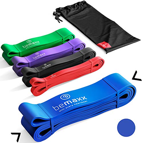 BeMaxx Banda Elástica de Resistencia Guía de Entrenamiento | para Pull–Ups, Crossfit, Yoga, Pilates | Banda de Tracción para Fitness y Estiramientos | Duradera, Resistente, Versátil