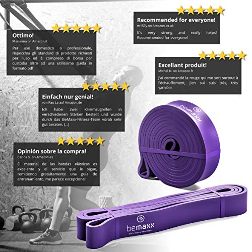 BeMaxx Banda Elástica de Resistencia Guía de Entrenamiento | para Pull–Ups, Crossfit, Yoga, Pilates | Banda de Tracción para Fitness y Estiramientos | Duradera, Resistente, Versátil