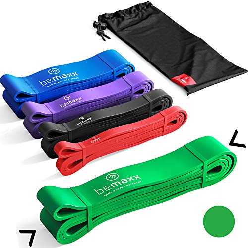 BeMaxx Banda Elástica de Resistencia Guía de Entrenamiento | para Pull–Ups, Crossfit, Yoga, Pilates | Banda de Tracción para Fitness y Estiramientos | Duradera, Resistente, Versátil