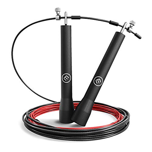 BeMaxx Comba Speed Rope II Fitness + guía de Entrenamiento & Cable Extra | Cuerda de Saltar rápida: Ultraligero y de fácil Ajuste + rodamiento de Bolas | Crossfit, Deporte Profesional, Boxeo, MMA