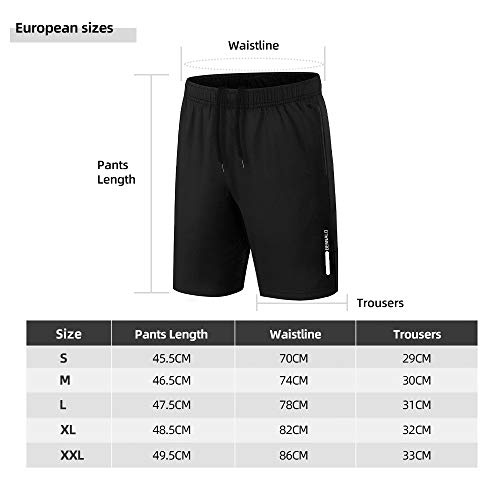 BENNALD Short Deportivo Hombre, Pantalones Cortos Deporte Hombre Pantalón Corto Deportivo Secado Rápido Shorts Core Pants de Tenis Running Fitness Gimnasio Gym Atletismo Verano Negro