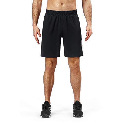 BENNALD Short Deportivo Hombre, Pantalones Cortos Deporte Hombre Pantalón Corto Deportivo Secado Rápido Shorts Core Pants de Tenis Running Fitness Gimnasio Gym Atletismo Verano Negro