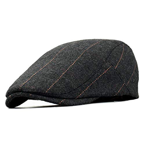 besbomig Newsboy Casquillo Plano Sombreros Boinas Flat Cap para Hombre - Wool Felt Moda Vintage Estilo Británico Casquillo