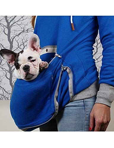 besbomig Sudadera de Mujer Sweatshirt Camisa Hoodie con Orejas - Gran Bolsillo con Capucha para Perro Gato Transportador de Mascotas Manga Larga Pullover Pet Carrier