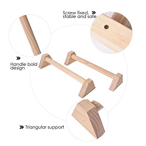 Besteffie - Juego de 2 parallettes de madera, barras de empuje, soporte para empuje, barras de mano, parallettes de madera, -, 50cm