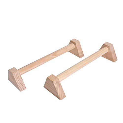 Besteffie - Juego de 2 parallettes de madera, barras de empuje, soporte para empuje, barras de mano, parallettes de madera, -, 50cm