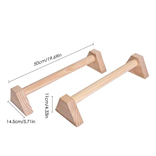 Besteffie - Juego de 2 parallettes de madera, barras de empuje, soporte para empuje, barras de mano, parallettes de madera, -, 50cm
