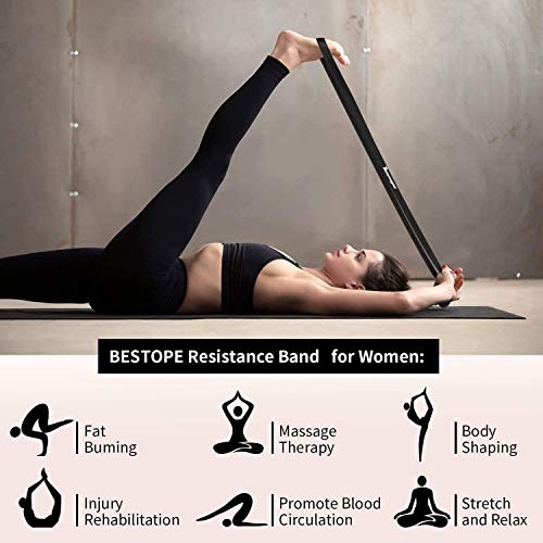 BESTOPE Banda de resistencia - Banda de ejercicios Aparatos de gimnasia Inicio, Servicio pesado Fuerza Entrenamiento fitness para hacer ejercicio (Negro)