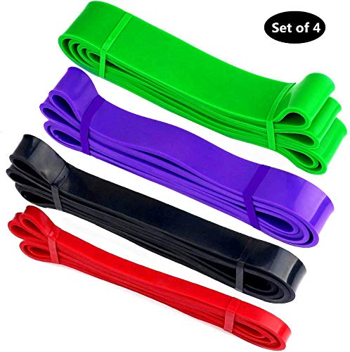 BESTOPE Bandas de resistencia Kit - Bandas de ejercicios Aparatos de gimnasia Inicio, Servicio pesado Fuerza Entrenamiento fitness para hacer ejercicio (conjunto de 4 colores)