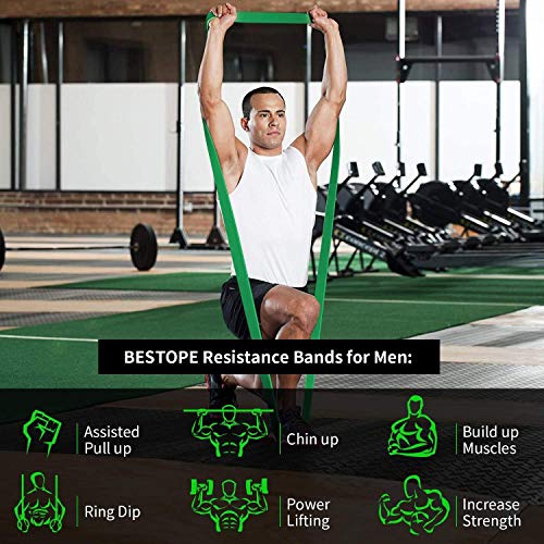BESTOPE Bandas de resistencia Kit - Bandas de ejercicios Aparatos de gimnasia Inicio, Servicio pesado Fuerza Entrenamiento fitness para hacer ejercicio (conjunto de 4 colores)