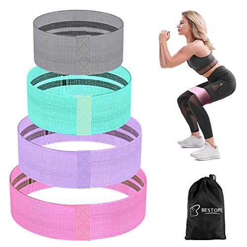 BESTOPE Elastica Bandas de Resistencia Set, Bandas de Ejercicio de Cadera para Yoga, Pilates, Fitness, Crossfit, Bandas de Fitness Elásticas para Mujer y Hombre