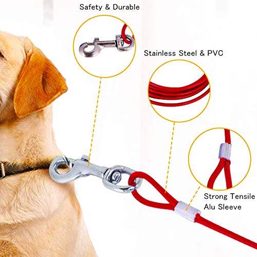 BESTZY Tie Out Cables para perros de 10 pies (3M) Pet Spiralförmiger Pflock y cuerda con Anti-Winding Metal Ring Perros Run cadena para perros