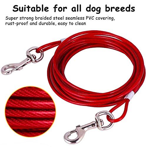 BESTZY Tie Out Cables para perros de 10 pies (3M) Pet Spiralförmiger Pflock y cuerda con Anti-Winding Metal Ring Perros Run cadena para perros