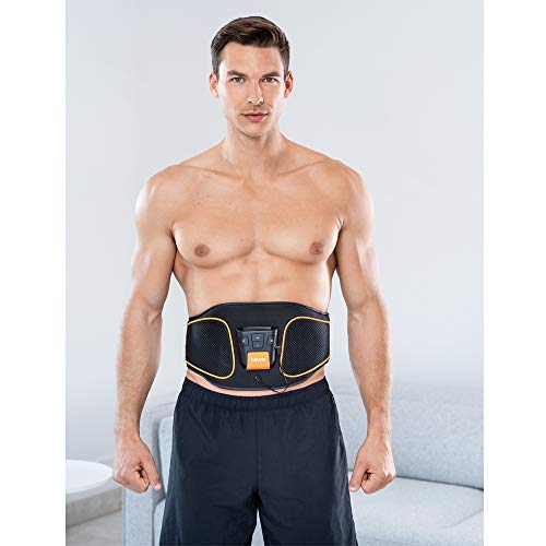 Beurer EM 37 Electroestimulador EMS Cinturón Abdominal,5 programas de entrenamiento, 4 electrodos agua sin necesidad de geles ni recambios, pantalla LCD, 70-140cm cintura