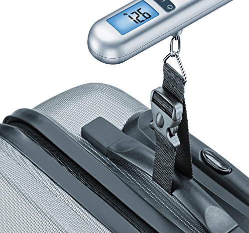 Beurer LS06 - Básculapara Maletas, Capacidad de 40 kg, Ideal para Viajes, Color Plata/Blanco