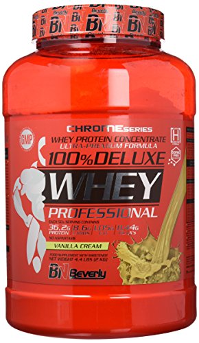 Beverly Nutrition 100% Deluxe Whey Professional Proteína Concentrada Sabor Vainilla y Crema - 2000 gr