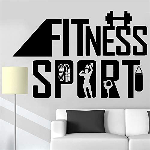 BFMBCH Fitness Sports Wall Sticker Living Room Estilo de vida saludable Gym Health Fitness Room Modern Home Decor Vinyl Wall Sticker A2 42x64cm