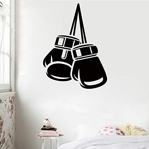 BFMBCH Guantes de boxeo Pegatinas de pared Decoración para habitaciones de niños Pegatinas de pared Niños Habitación Papel tapiz Boxeo Gimnasio Fitness Arte Pegatinas de pared Dorado M 30cm X 39cm